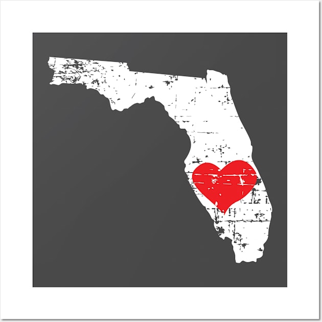 <3 Florida Love Gift T Shirt for Men Women and Kids Wall Art by HopeandHobby